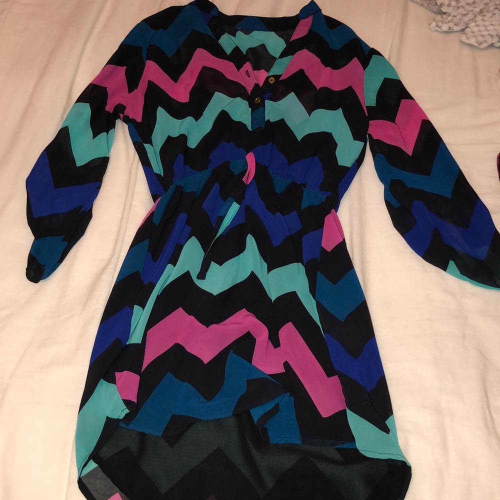 A long colorful pattern dress